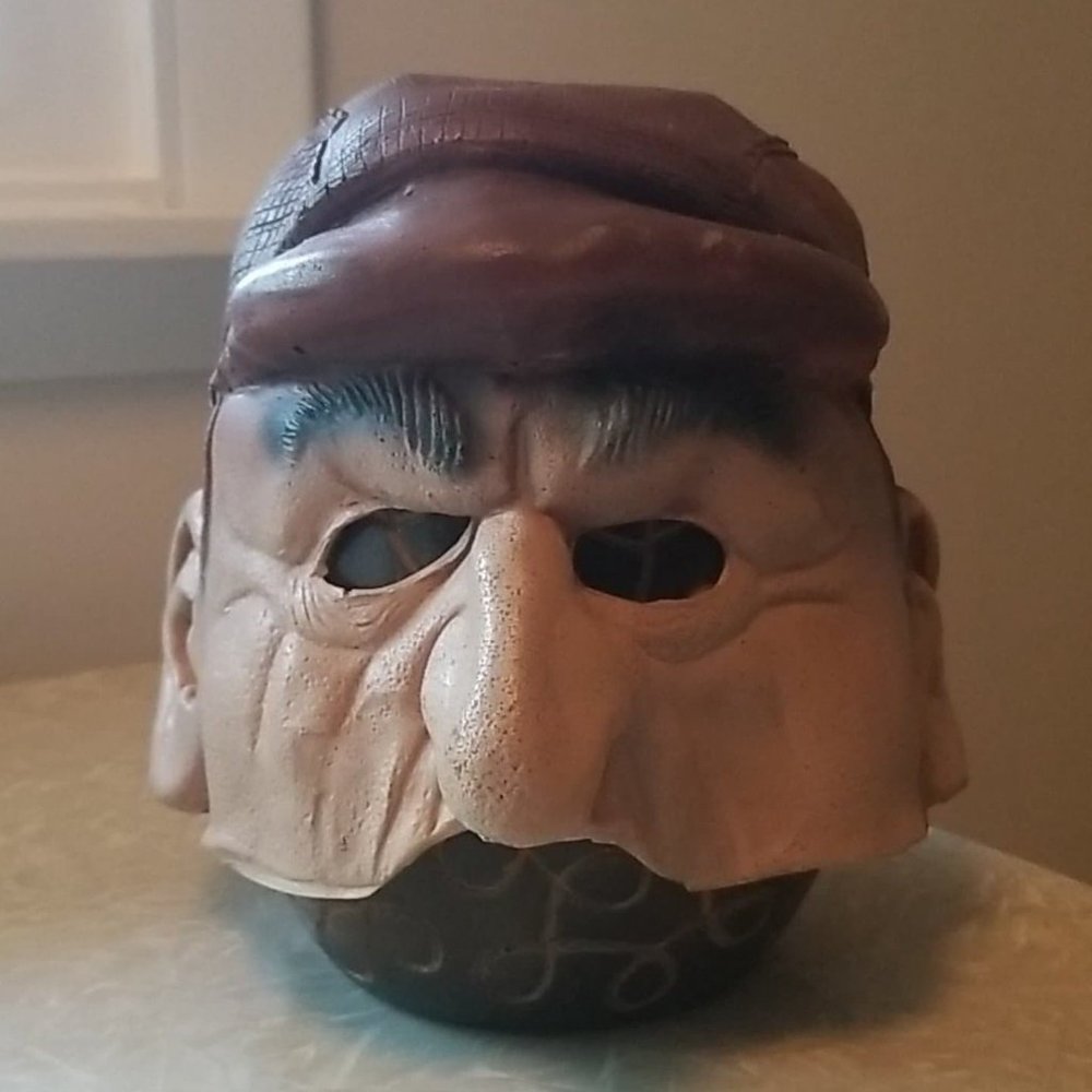 Vintage Halloween Ben Cooper Half Latex Mask Guy with Hat